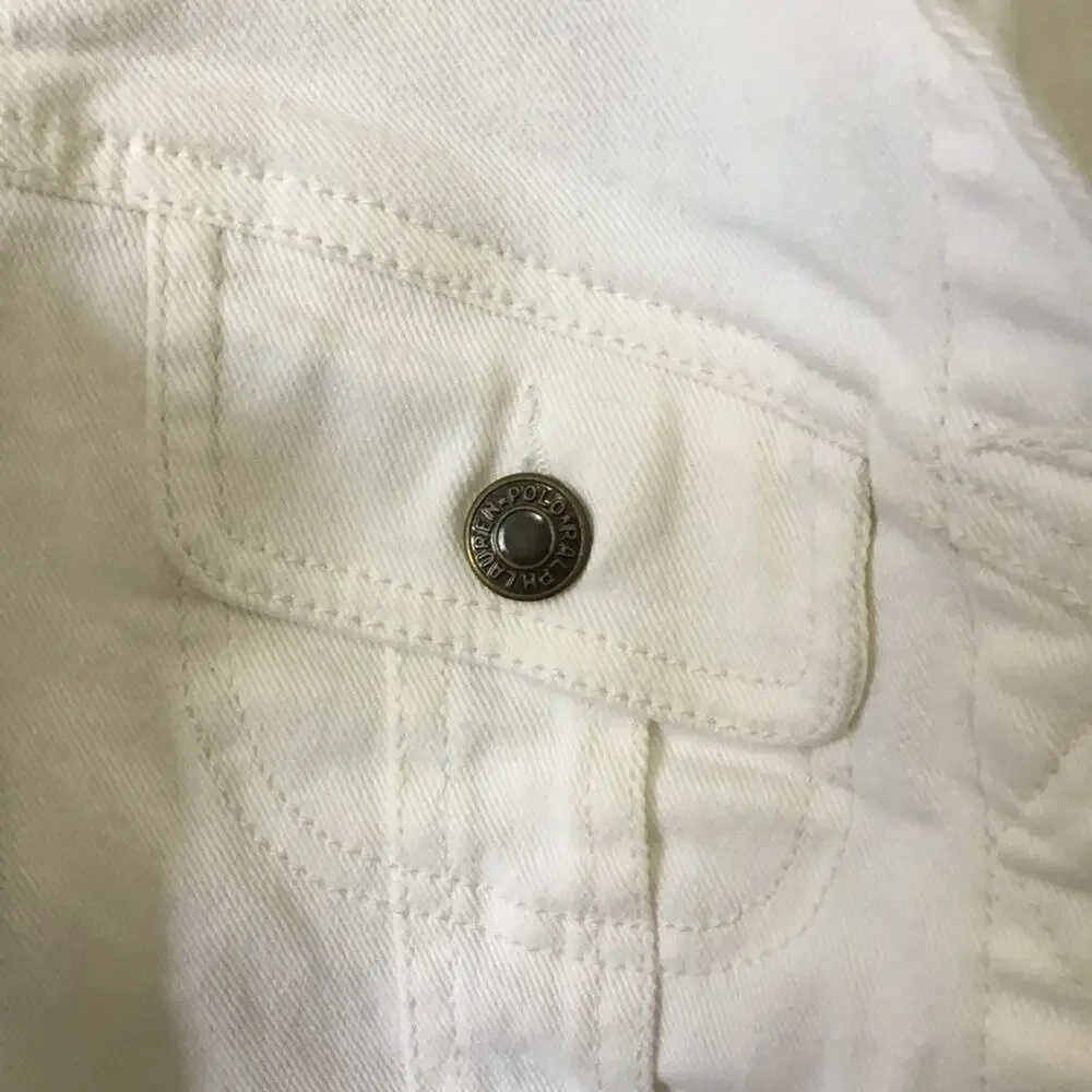 Ralph Lauren Girl White Cropped Denim Jacket